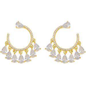 EARRINGS Hoops BREEZE Gold-Plated Silver with Zircon Stones 925° 216001.4 - 52016