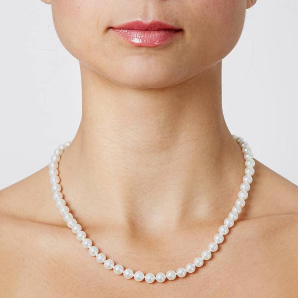 NECKLACE with White Pearls SENZIO Collection in K14 White Gold 219023CN1041