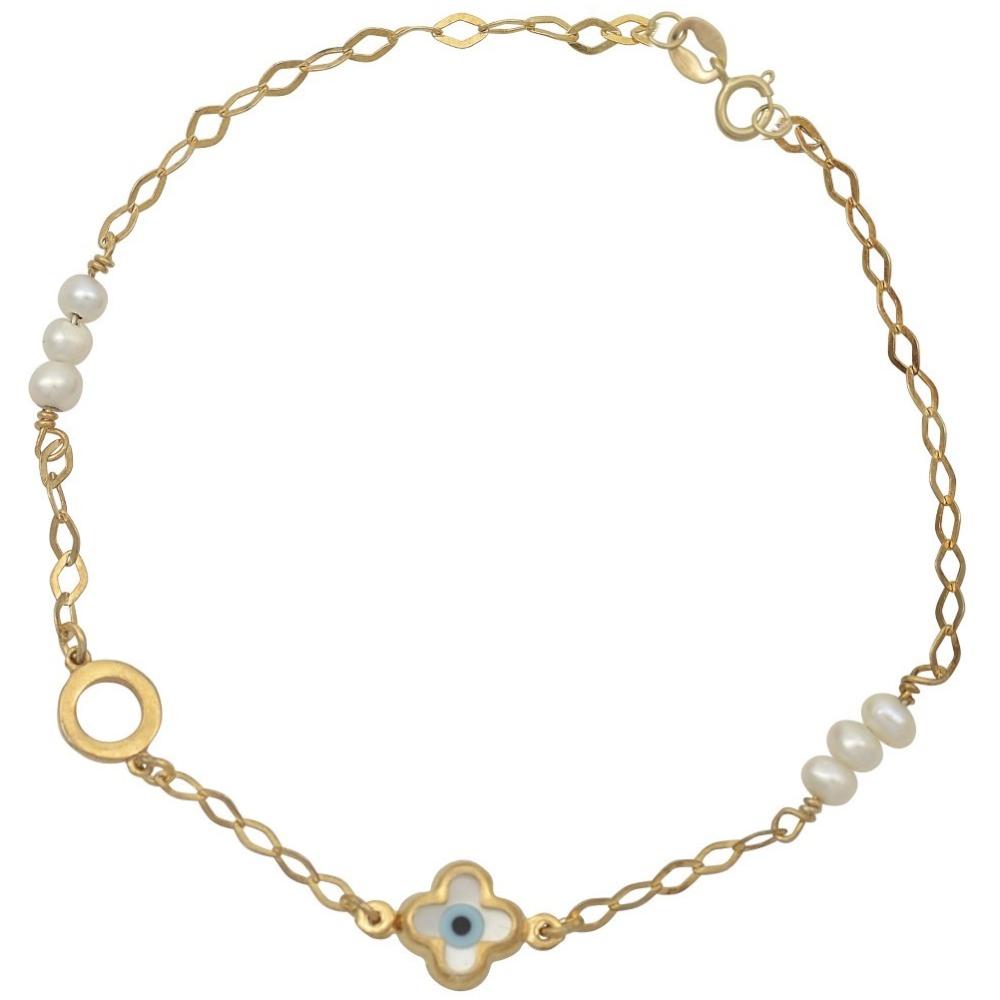 BRACELET SENZIO K9 Yellow Gold with Pearls 022102