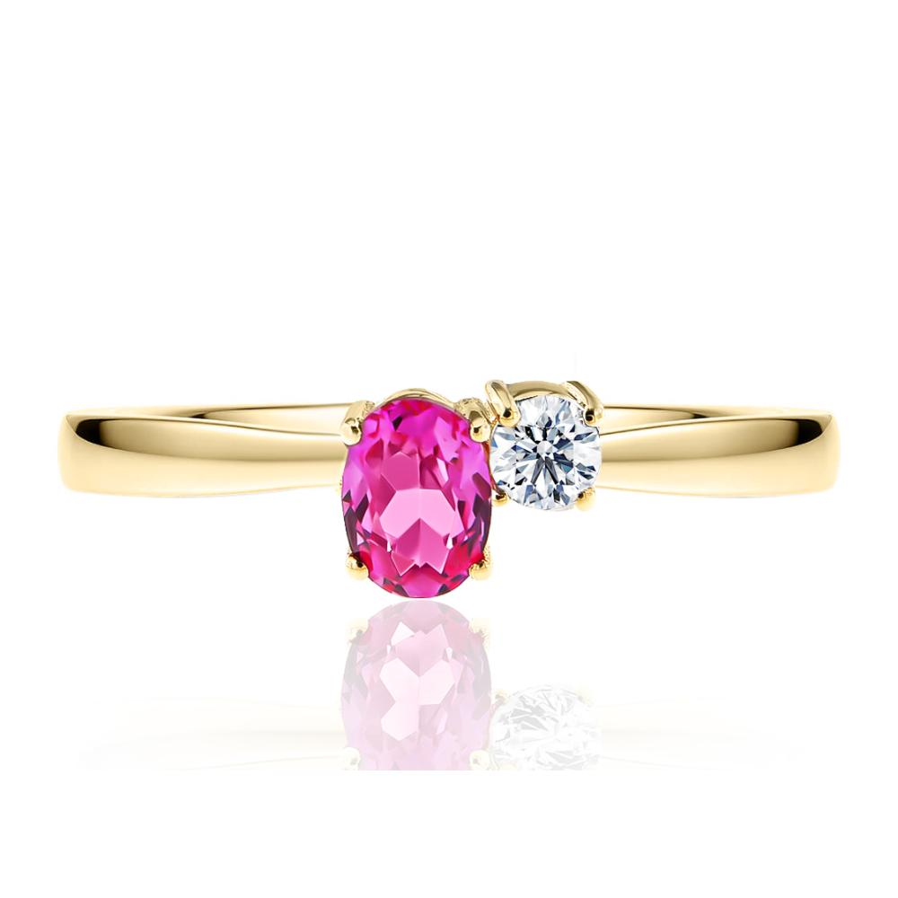 RING SENZIO Collection K18 Yellow Gold with Pink and White Sapphire 23117YR-1