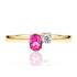 RING SENZIO Collection K18 Yellow Gold with Pink and White Sapphire 23117YR-1 - 1