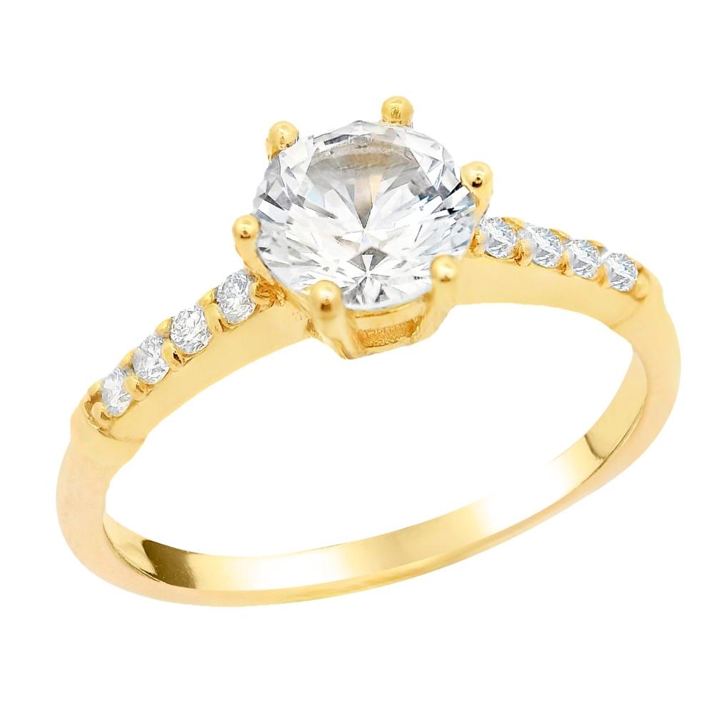 RING MetronGold K18 Yellow Gold with White Sapphire and Diamonds 23118Y-3