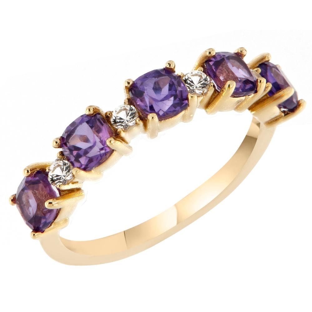RING SENZIO Collection K18 Yellow Gold with Purple and White Sapphires 23152Y