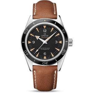OMEGA Seamaster 300 Master Co-Axial Chronometer 41mm Silver Stainless Steel Brown Leather Strap 23332412101002 - 7637