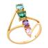 RING Full Stones Metron Gold Yellow Gold K14 with Colored Sapphires and Blue Topaz 24069-1 - 0