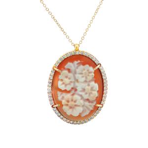 ΚΟΛΙΕ Cameo Κίτρινο Χρυσό Κ14 και Πέτρες Ζιργκόν 24083-1 - 62037
