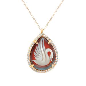 ΚΟΛΙΕ Cameo Κίτρινο Χρυσό Κ14 και Πέτρες Ζιργκόν 24096-1 - 62039