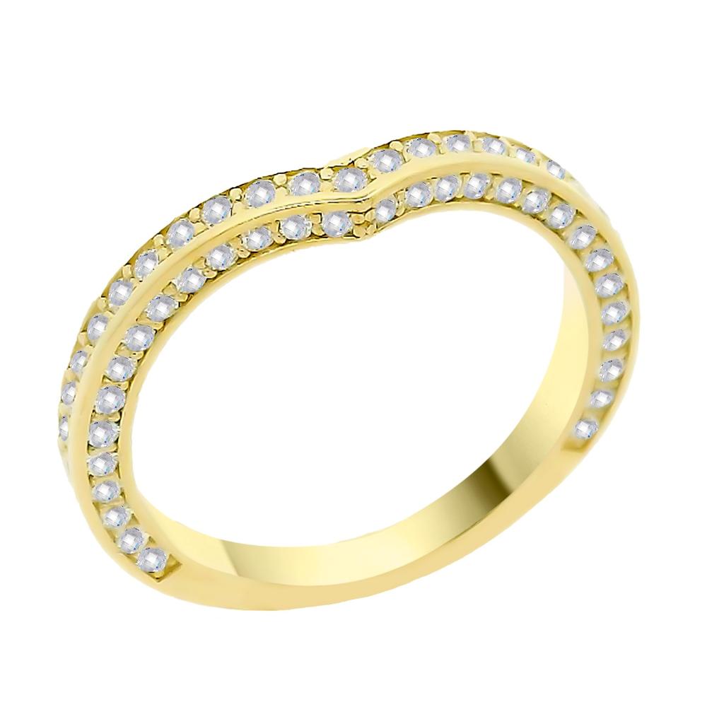 RING Eternity Yellow Gold K18 with White Sapphires 24116Y