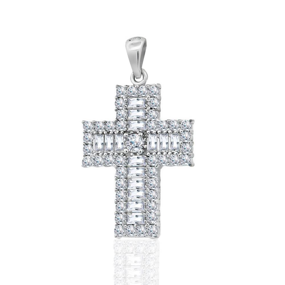 CROSS Women's White Gold K18 with White Sapphire 24122W