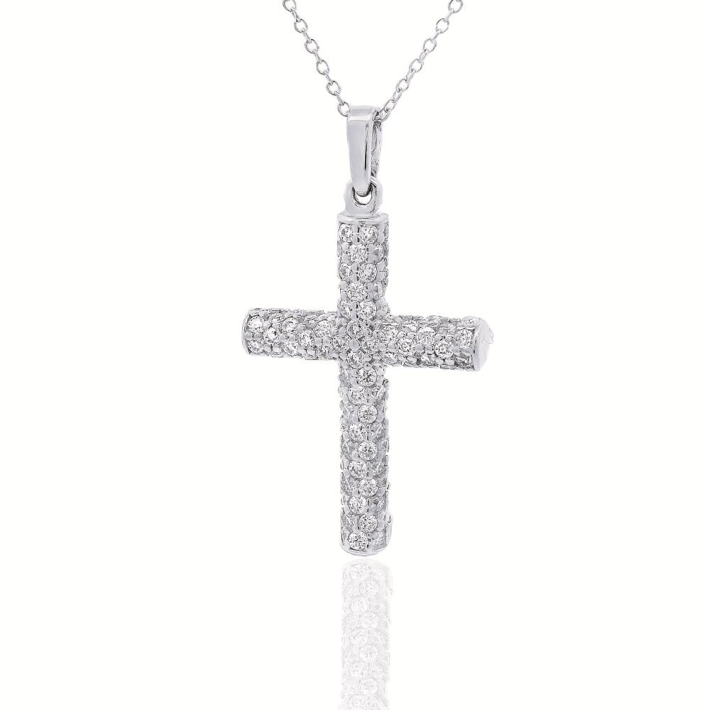 CROSS Women's White Gold K18 with White Sapphire 24125W