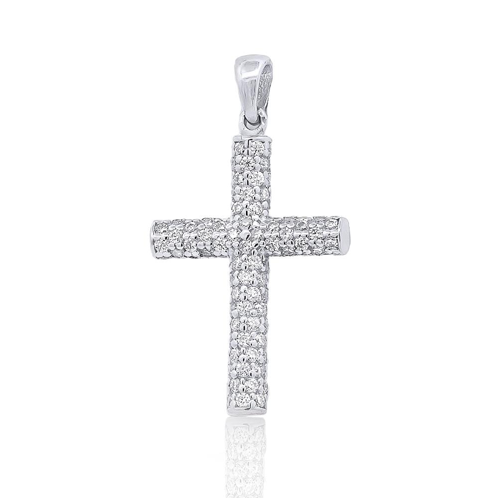 CROSS Women's White Gold K18 with White Sapphire 24125W