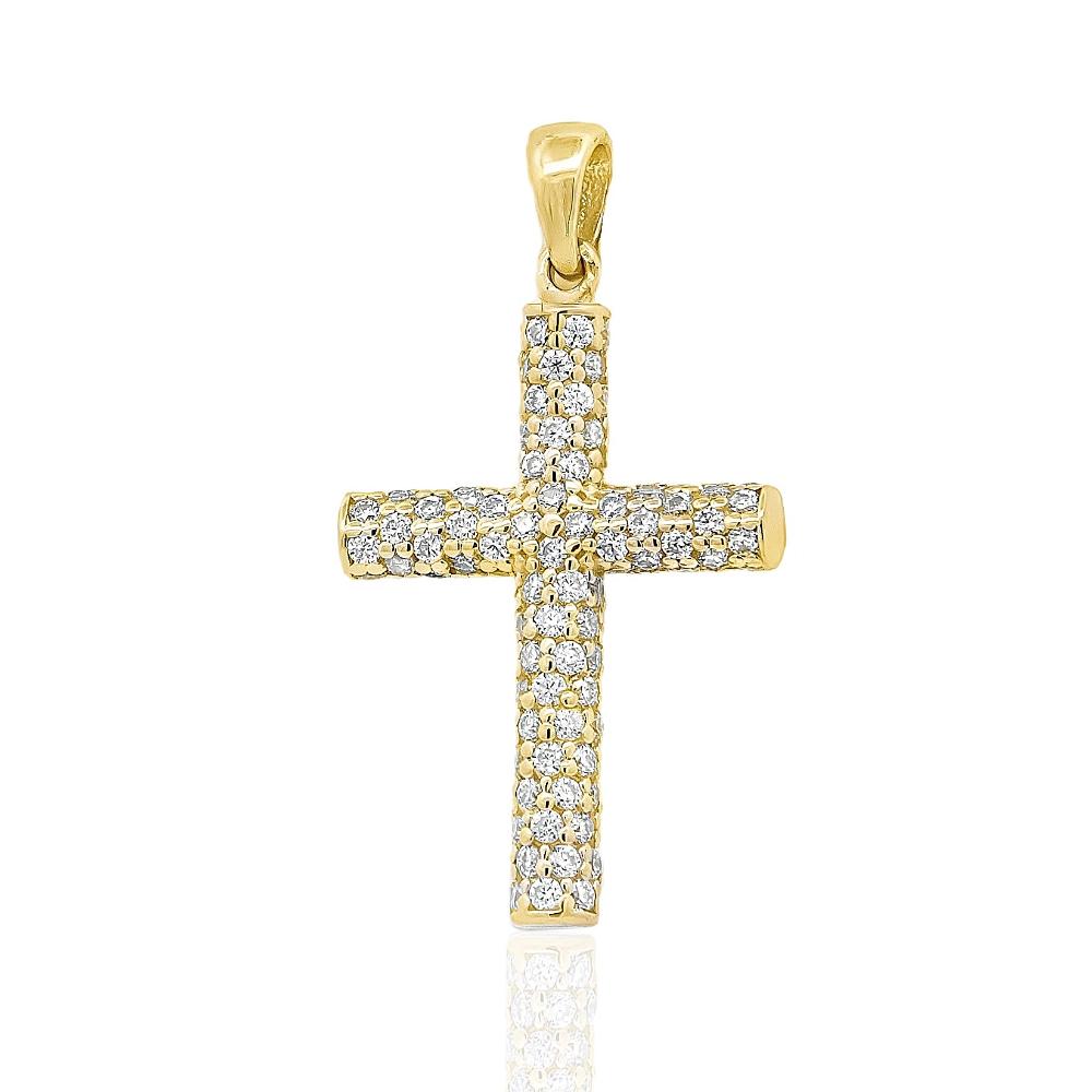 CROSS Women's Yellow Gold K18 with White Sapphire 24125Y