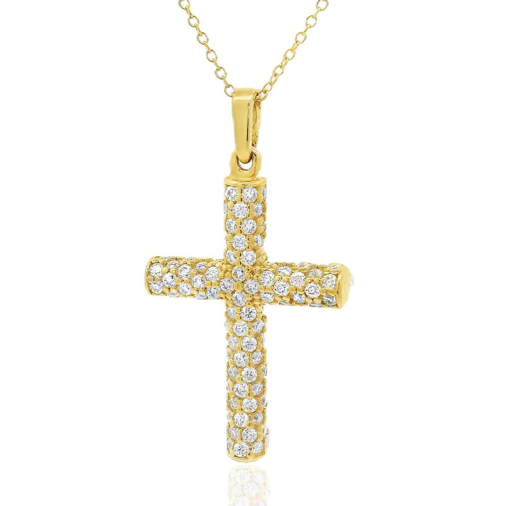 CROSS Women's Yellow Gold K18 with White Sapphire 24125Y