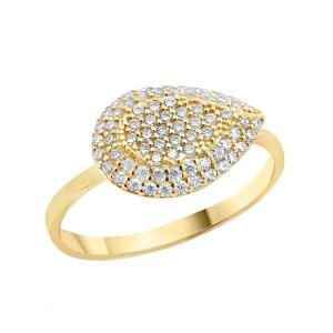 RING Full Stone Yellow Gold K18 with White Sapphires 24135Y - 56672