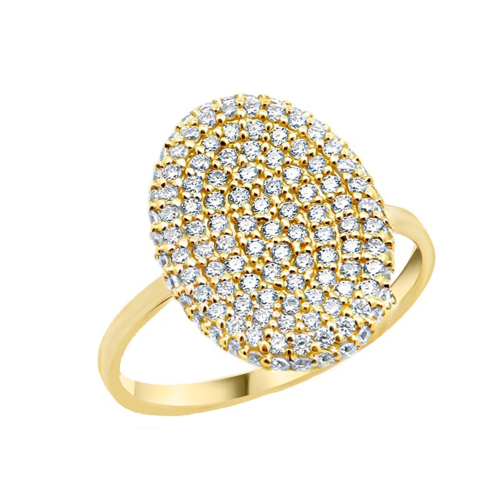 RING Full Stone Yellow Gold K18 with White Sapphires 24138Y