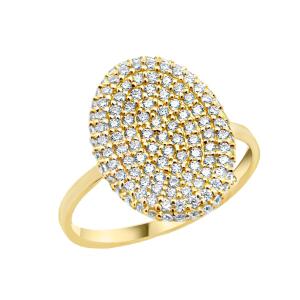 RING Full Stone Yellow Gold K18 with White Sapphires 24138Y - 56630