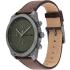 CALVIN KLEIN Impact Green Multifunction 44mm Grey Stainless Steel Brown Leather Strap 25200363 - 1