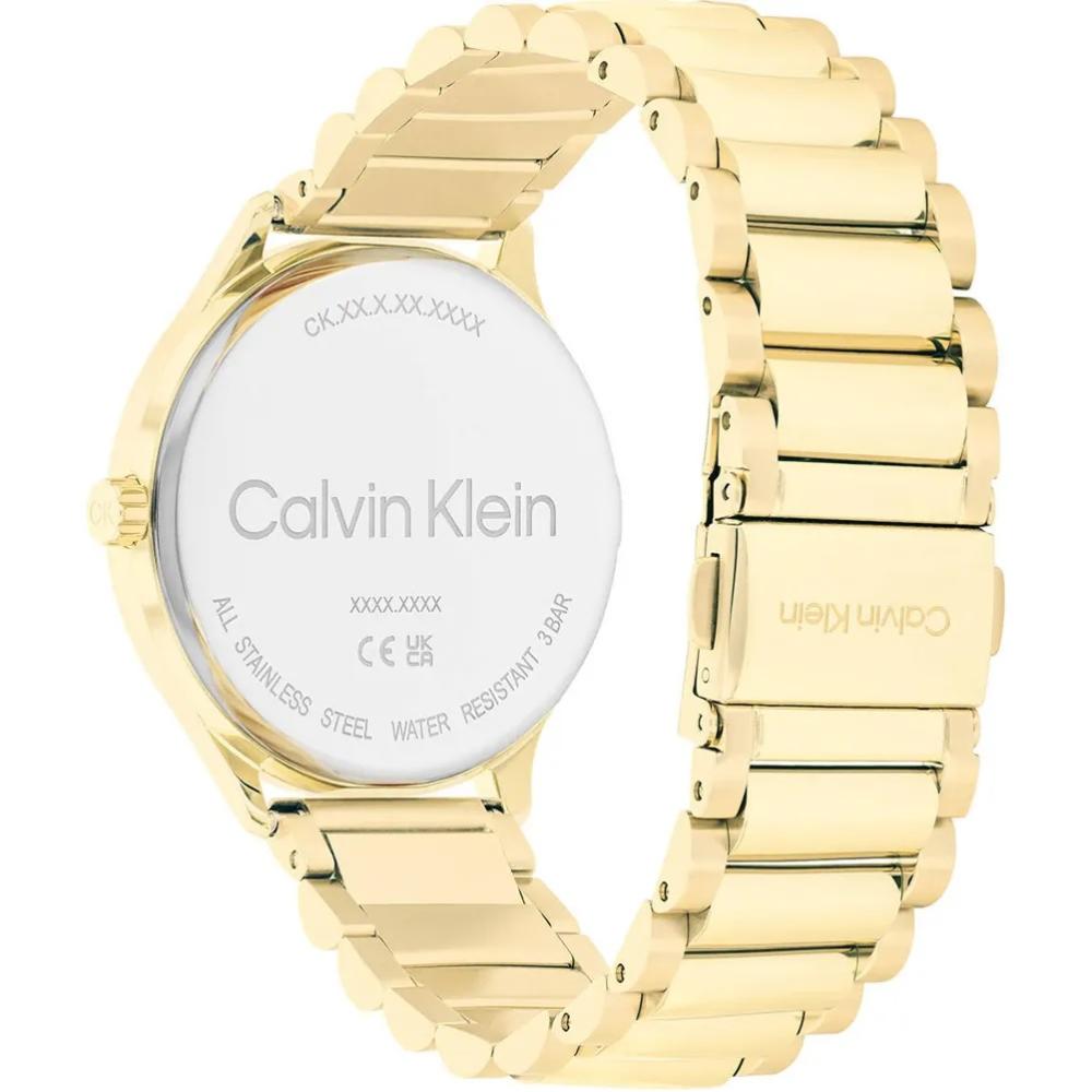 CALVIN KLEIN Dress Crystals Multifunction Black Dial 38mm Gold Stainless Steel Bracelet 25200371