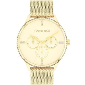CALVIN KLEIN Dress Crystals Multifunction Gold Dial 38mm Gold Stainless Steel Milanese Bracelet 25200372 - 44789
