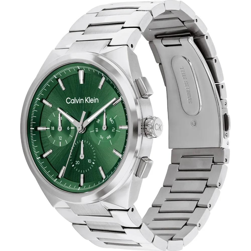 CALVIN KLEIN Distinguish Multifunction Green Dial 44mm Silver Stainless Steel Bracelet 25200441