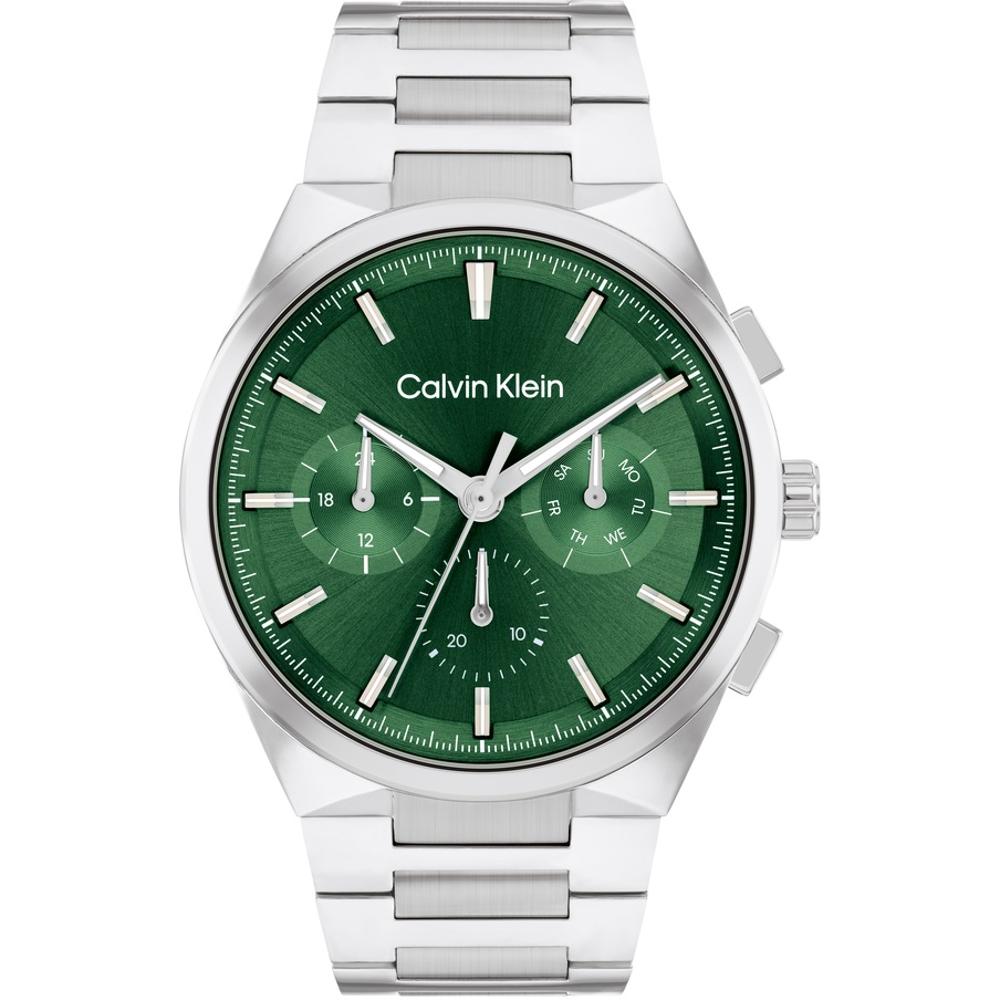 CALVIN KLEIN Distinguish Multifunction Green Dial 44mm Silver Stainless Steel Bracelet 25200441