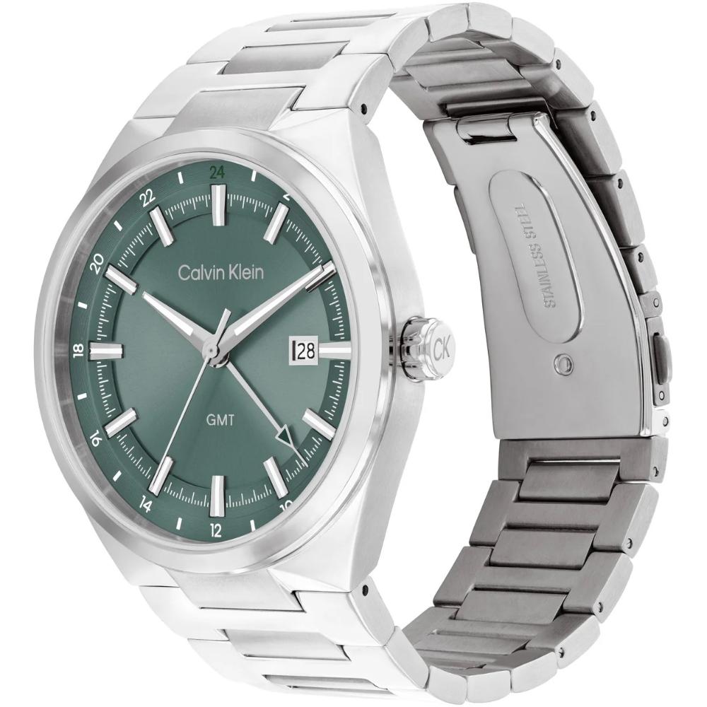 CALVIN KLEIN Distinguish Green Dial 44mm Silver Stainless Steel Bracelet 25200492
