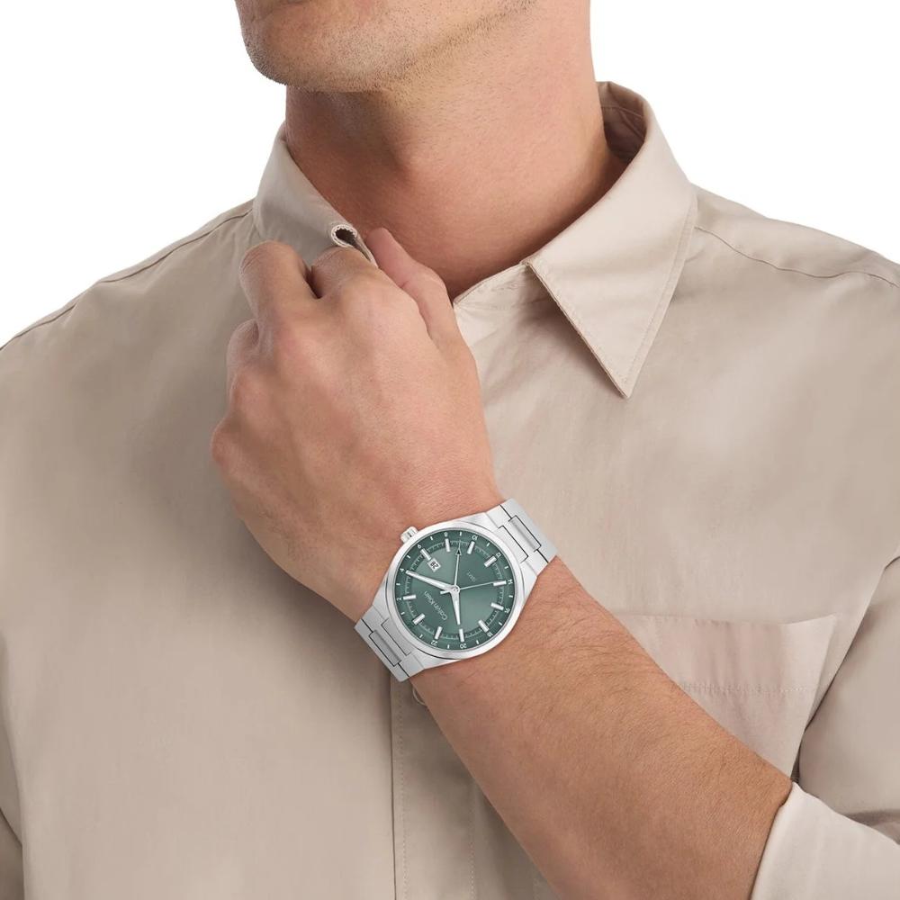 CALVIN KLEIN Distinguish Green Dial 44mm Silver Stainless Steel Bracelet 25200492