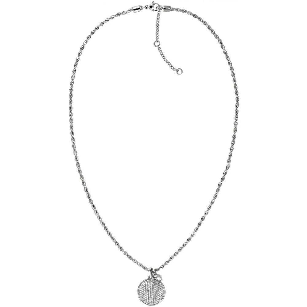 TOMMY HILFIGER Necklace Crystals Pendand Silver Stainless Steel 2780129