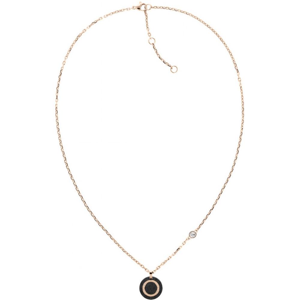 TOMMY HILFIGER Dust Necklace Rose Gold & Black Stainless Steel 2780700