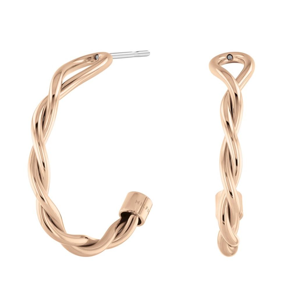 TOMMY HILFIGER Twist Earrings Rose Gold Stainless Steel 2780732