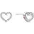 TOMMY HILFIGER Earrings Open Heart Crystals Silver Stainless Steel 2780744 - 0