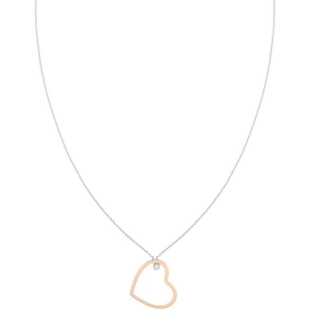 TOMMY HILFIGER Necklace Heart Silver and Rose Gold Stainless Steel 2780759