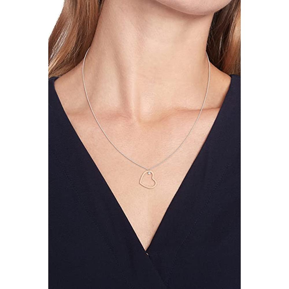 TOMMY HILFIGER Necklace Heart Silver and Rose Gold Stainless Steel 2780759