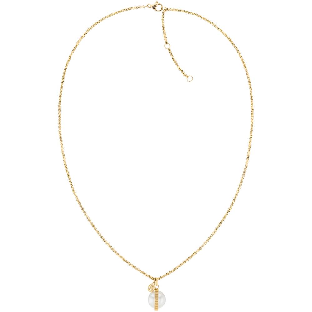TOMMY HILFIGER Necklace Hanging Pearl Gold Stainless Steel 2780762
