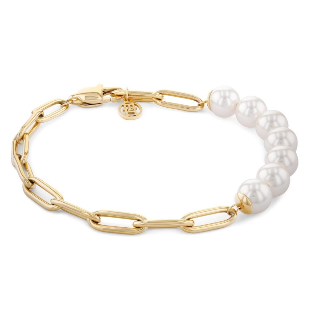 TOMMY HILFIGER Bracelet Pearl and Chain Gold Stainless Steel 2780770