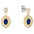TOMMY HILFIGER Layered Earrings Gold Stainless Steel with Cubic Zirconia and Blue Enamel 2780800 - 0