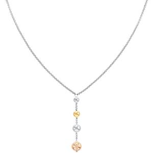 TOMMY HILFIGER Metallic Orbs Necklace Three Tone Gold Stainless Steel 2780819 - 41151