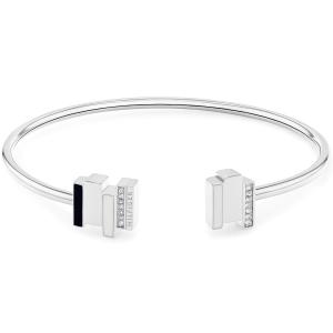 TOMMY HILFIGER Layered Crystals Cuff Bracelet Silver Stainless Steel 2780845 - 41143