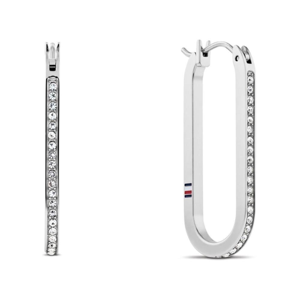 TOMMY HILFIGER Earrings With Crystals Silver Stainless Steel 2780865