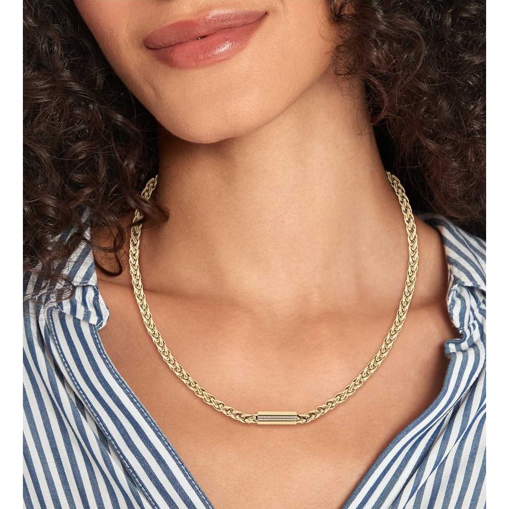 TOMMY HILFIGER Snake Crystals Necklace Gold Stainless Steel 2780873