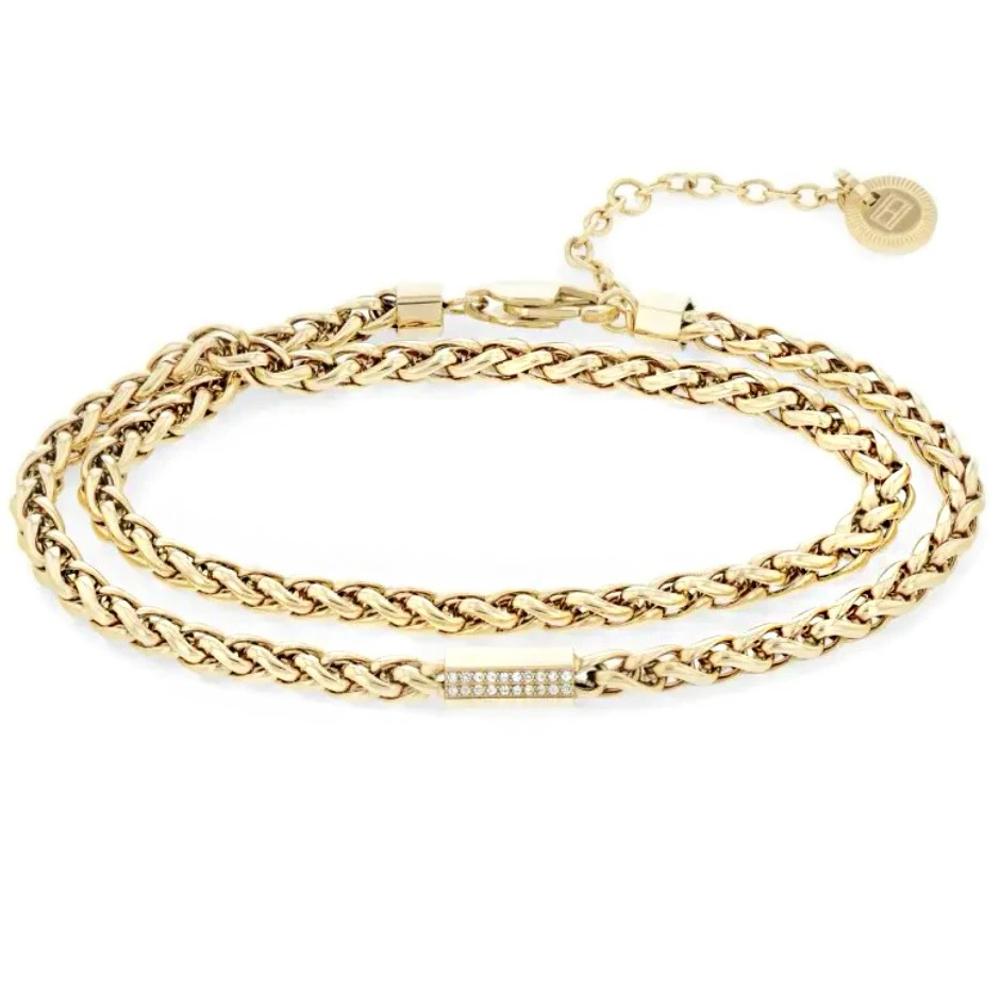 TOMMY HILFIGER Snake Crystals Necklace Gold Stainless Steel 2780873