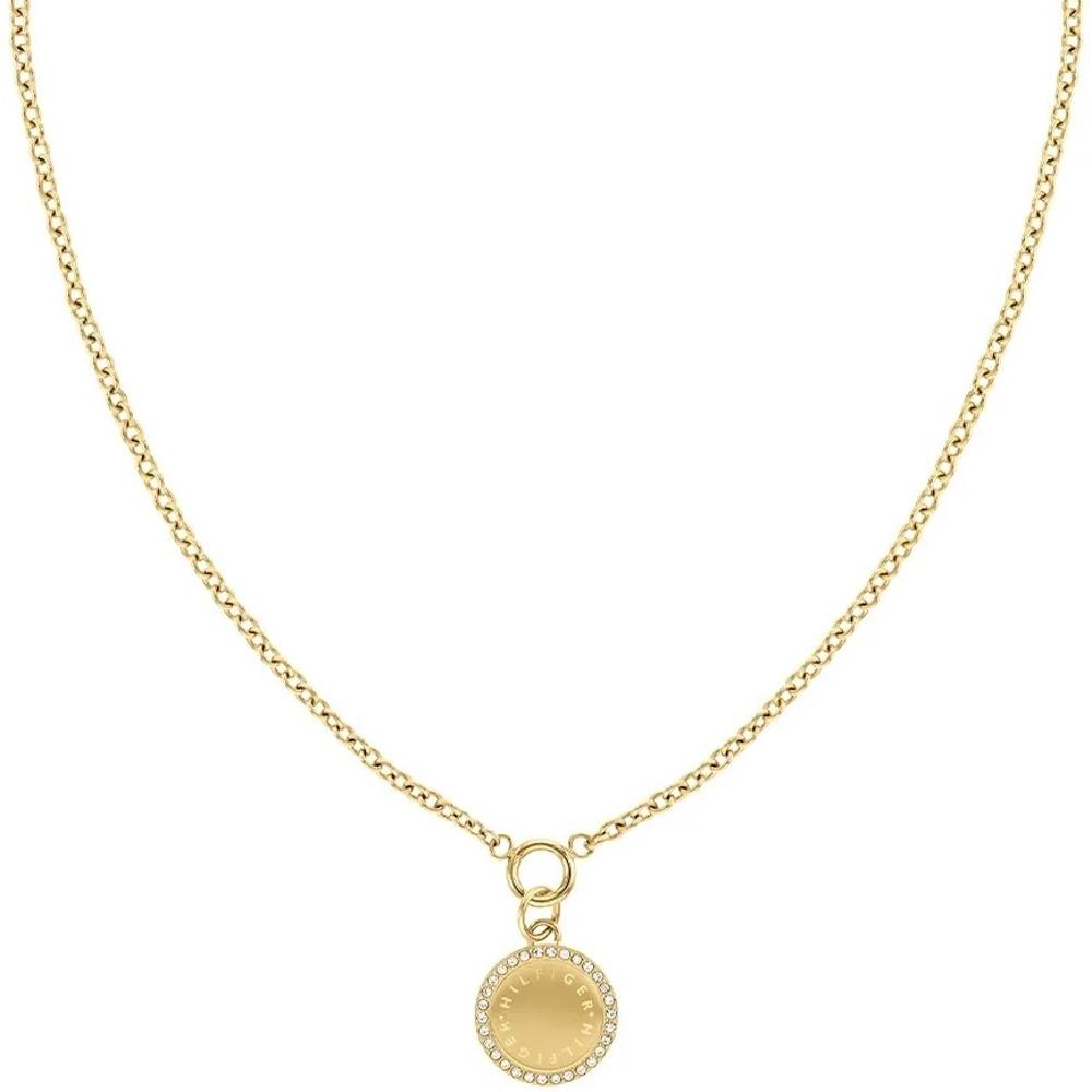 TOMMY HILFIGER Necklace Mini Pendant With Crystals Gold Stainless Steel 2780903