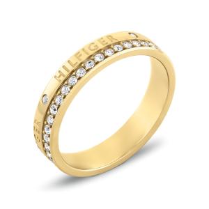 TOMMY HILFIGER Ring With Crystals Gold Stainless Steel 2780911C - 48124