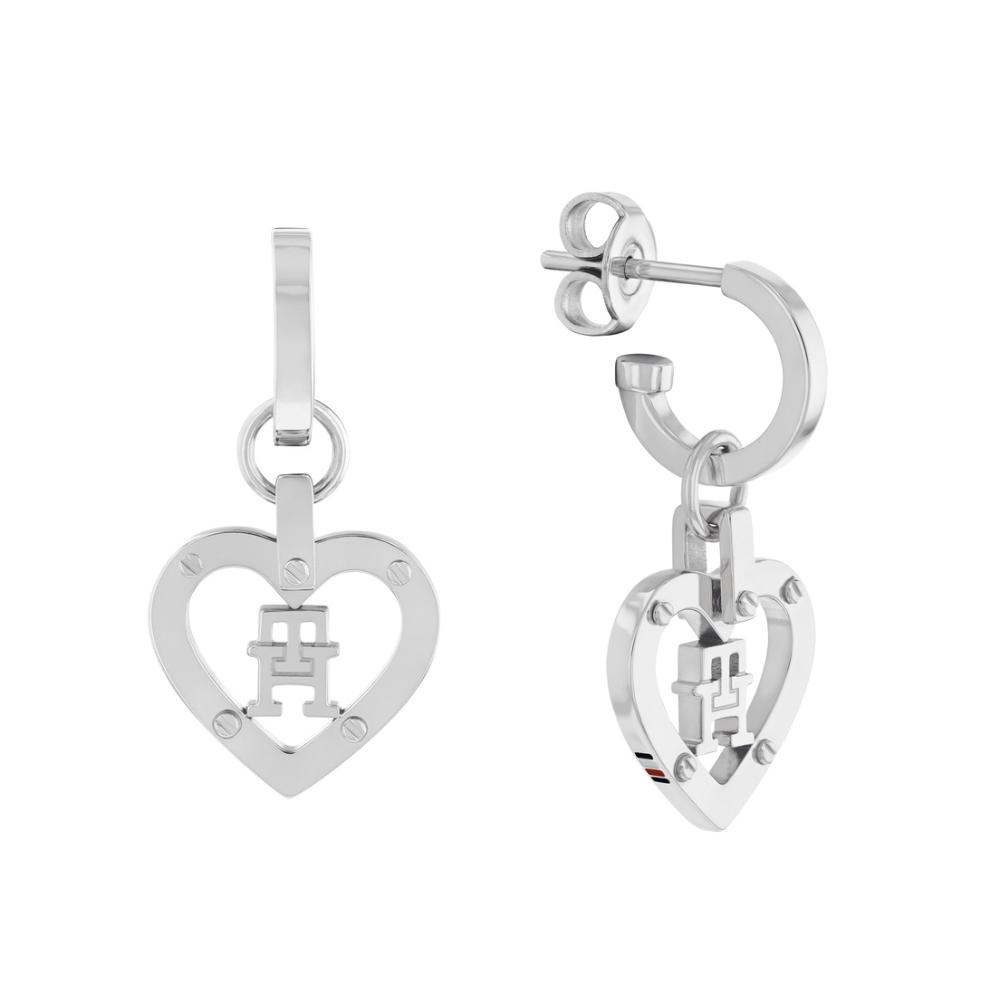 TOMMY HILFIGER Hearts Earrings Silver Stainless Steel 2780923