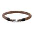 TOMMY HILFIGER Bracelet Silver Stainless Steel Brown Leather 2790023 - 0