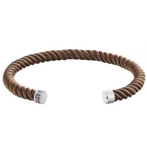 TOMMY HILFIGER Bracelet Silver Stainless Steel Brown Leather 2790194 - 12444