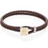 TOMMY HILFIGER Monogram Bracelet Silver & Gold Stainless Steel with Brown Leather 2790532 - 0
