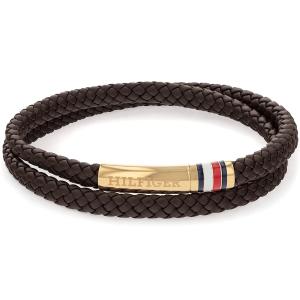 TOMMY HILFIGER Bracelet Gold Stainless Steel with Brown Braided Leather 2790551 - 45340