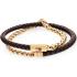 TOMMY HILFIGER Bracelet Gold Stainless Steel with Brown Braided Leather 2790563 - 0