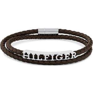 TOMMY HILFIGER Bracelet Silver Stainless Steel with Brown Braided Leather 2790589 - 48069